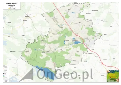 Mapa gminy Trojanów